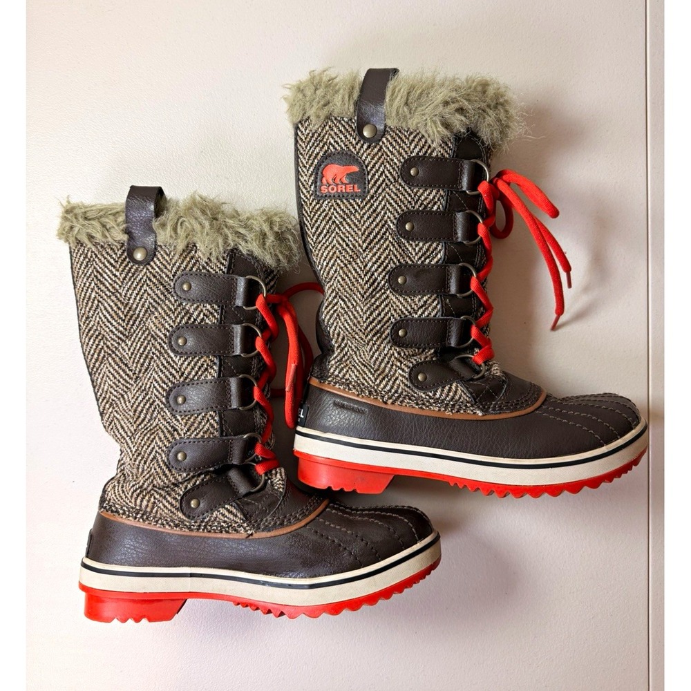 SOREL Tofino Women's 6 Herringbone Waterproof Winter Snow Boots NL2190-231